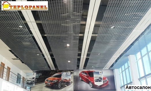Потолочное отопление автосалона водяными инфракрасными панелями