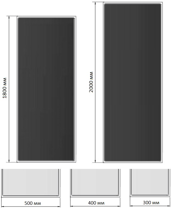 Возможные размеры по высоте и ширине радиаторов Royal Thermo Flat