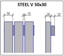 Steel V 50x30