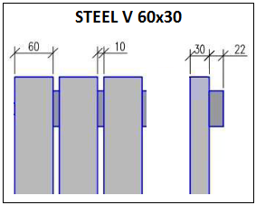 Steel V 60x30