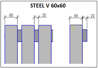 Steel V 60x60