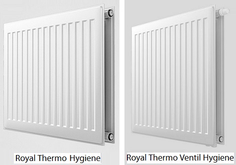 Стальные гигиенические радиаторы Royal Thermo Hygiene. Лицевая поверхность - профилированная (рифленная).
