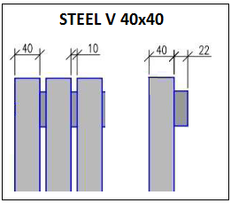 Steel V 40x40